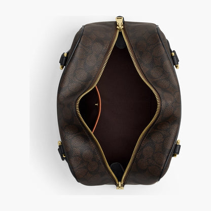 Coach Sydney Shoulder Bag In Signature Canvas - Gold/Walnut/Black