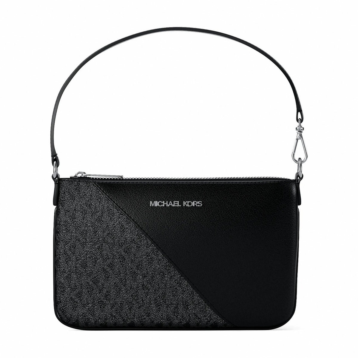 Michael Kors Jet Set Travel Small Signature Logo and Smooth Wristlet - BLACK