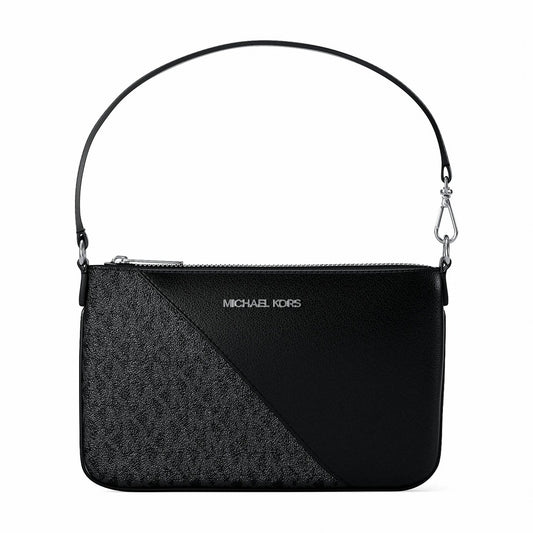 Michael Kors Jet Set Travel Small Signature Logo and Smooth Wristlet - BLACK