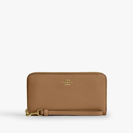 Coach Long Zip Around Wallet - Gold/Sandy Beige
