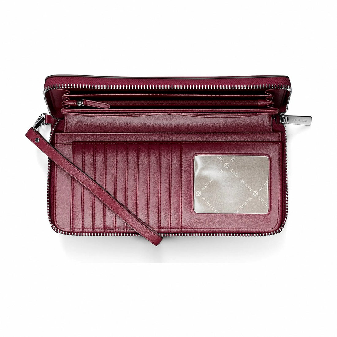 Michael Kors Large Pebbled Leather Continental Wallet - MAROON