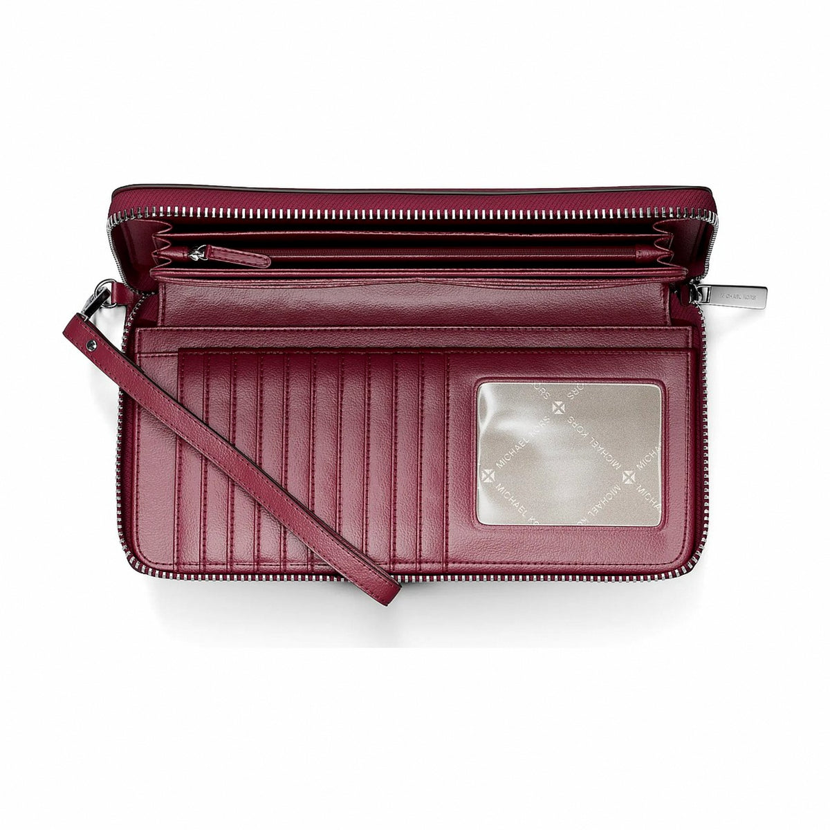 Michael Kors Large Pebbled Leather Continental Wallet - MAROON