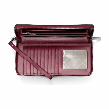 Michael Kors Large Pebbled Leather Continental Wallet - MAROON