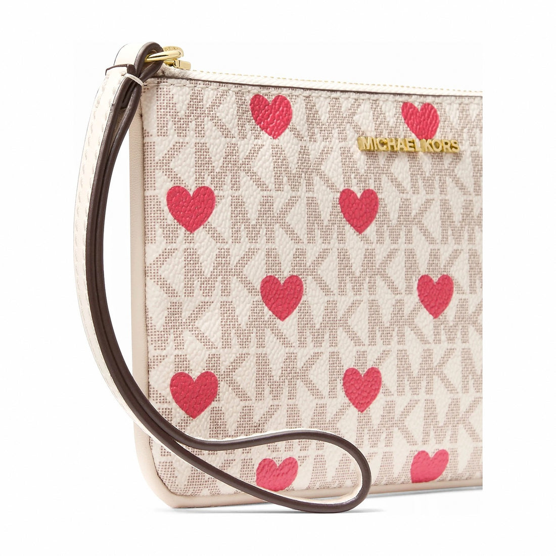 Michael Kors Jet Set Travel Small Printed Signature Logo Wristlet - LT CREAM