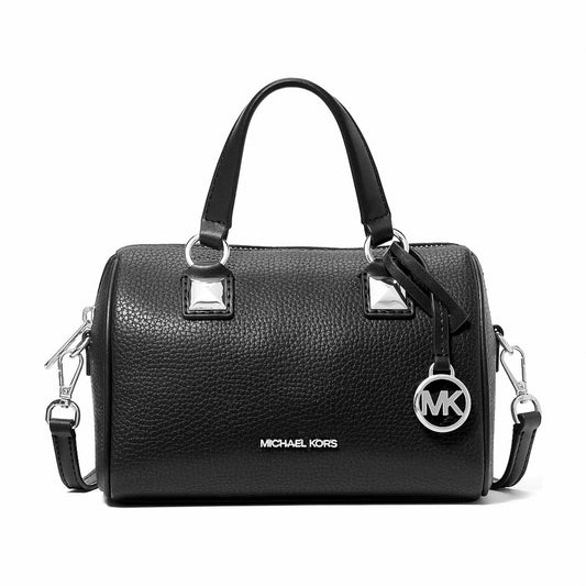 Michael Kors Grayson Small Pebbled Leather Duffel Crossbody Bag - BLACK