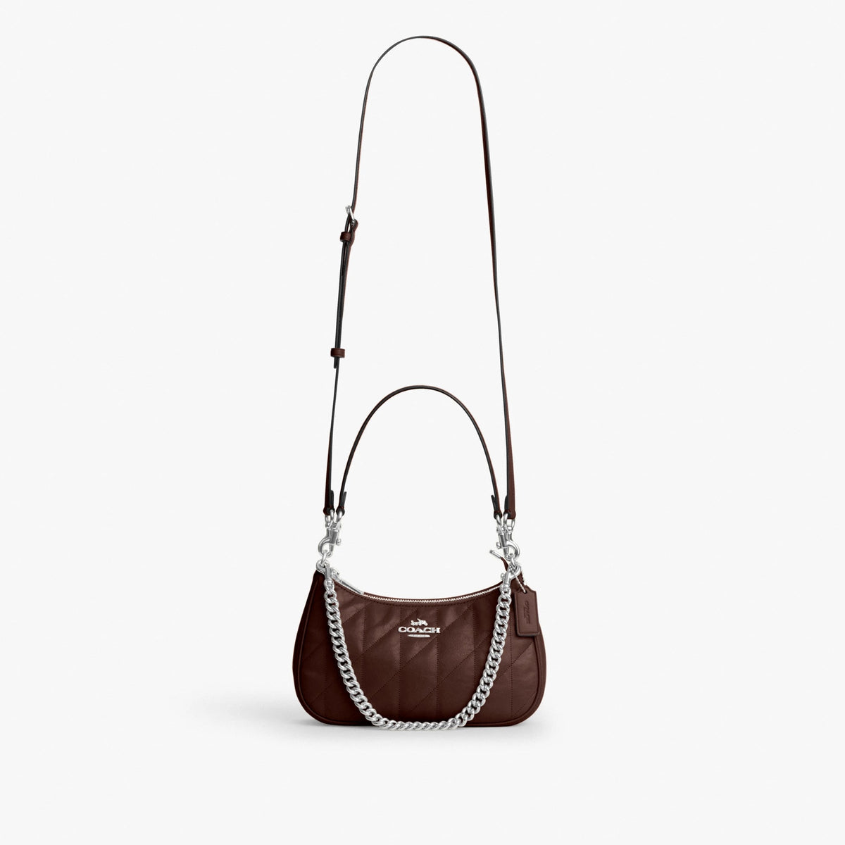 Coach Teri Shoulder Bag With Quilting - Silver/Maple