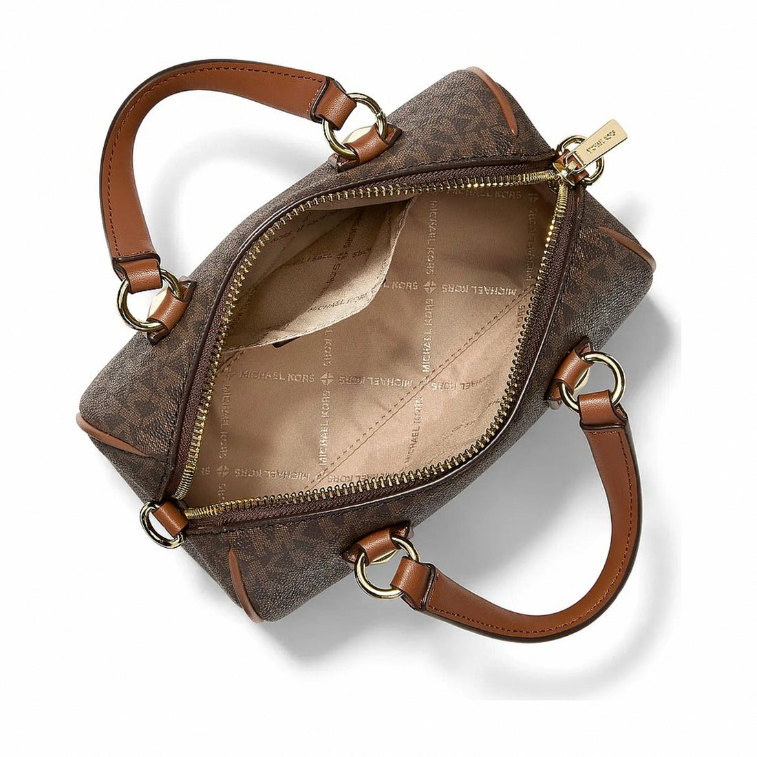 Michael Kors Grayson Small Signature Logo Duffel Crossbody Bag - BROWN