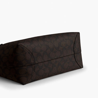 Coach Medium City Tote Bag In Signature Canvas - Gold/Walnut/Black