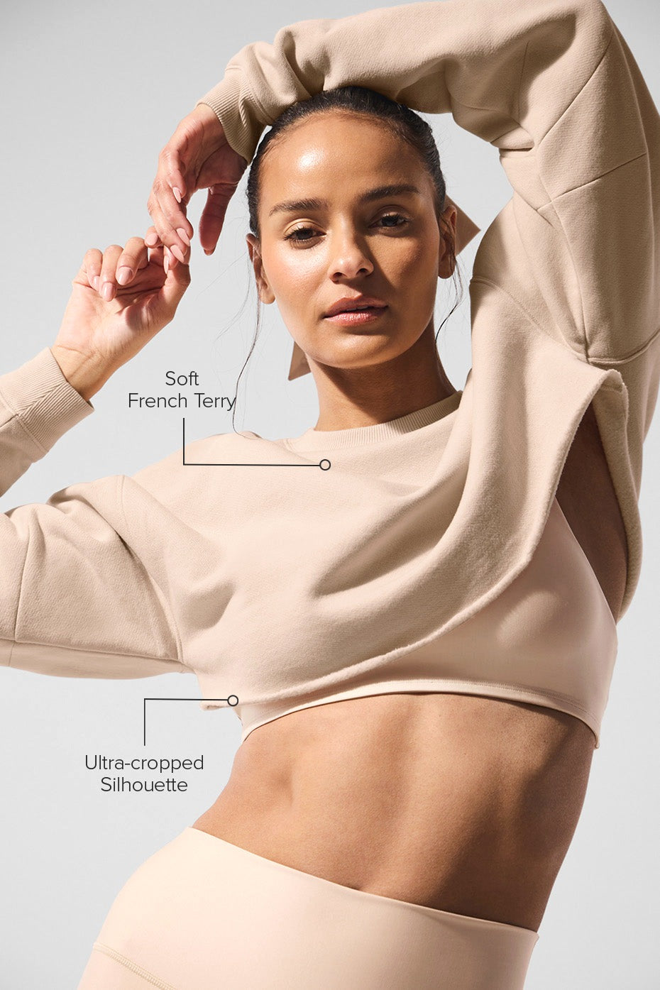 Alo Yoga Extreme Cropped Pullover - Macadamia