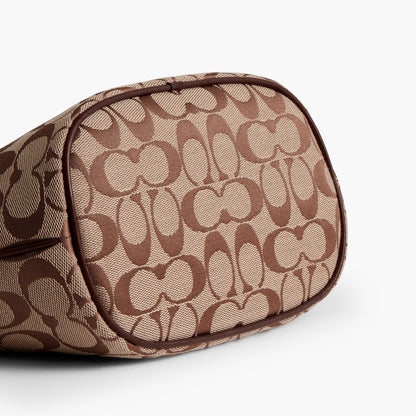 Coach Demi Bag In Signature Jacquard - Brass/Khaki Maple