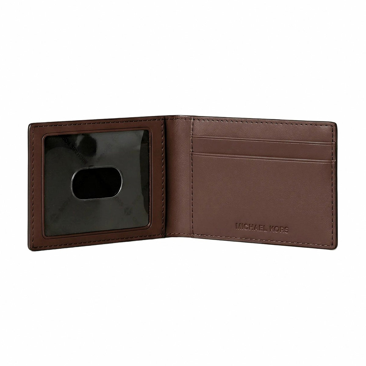 Michael Kors Cooper Pebbled Leather Billfold Wallet With Passcase - NUTMEG