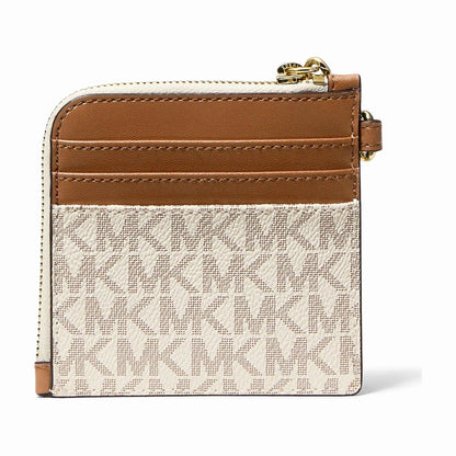 Michael Kors Jet Set Travel Signature Logo Chain Wallet - VANILLA