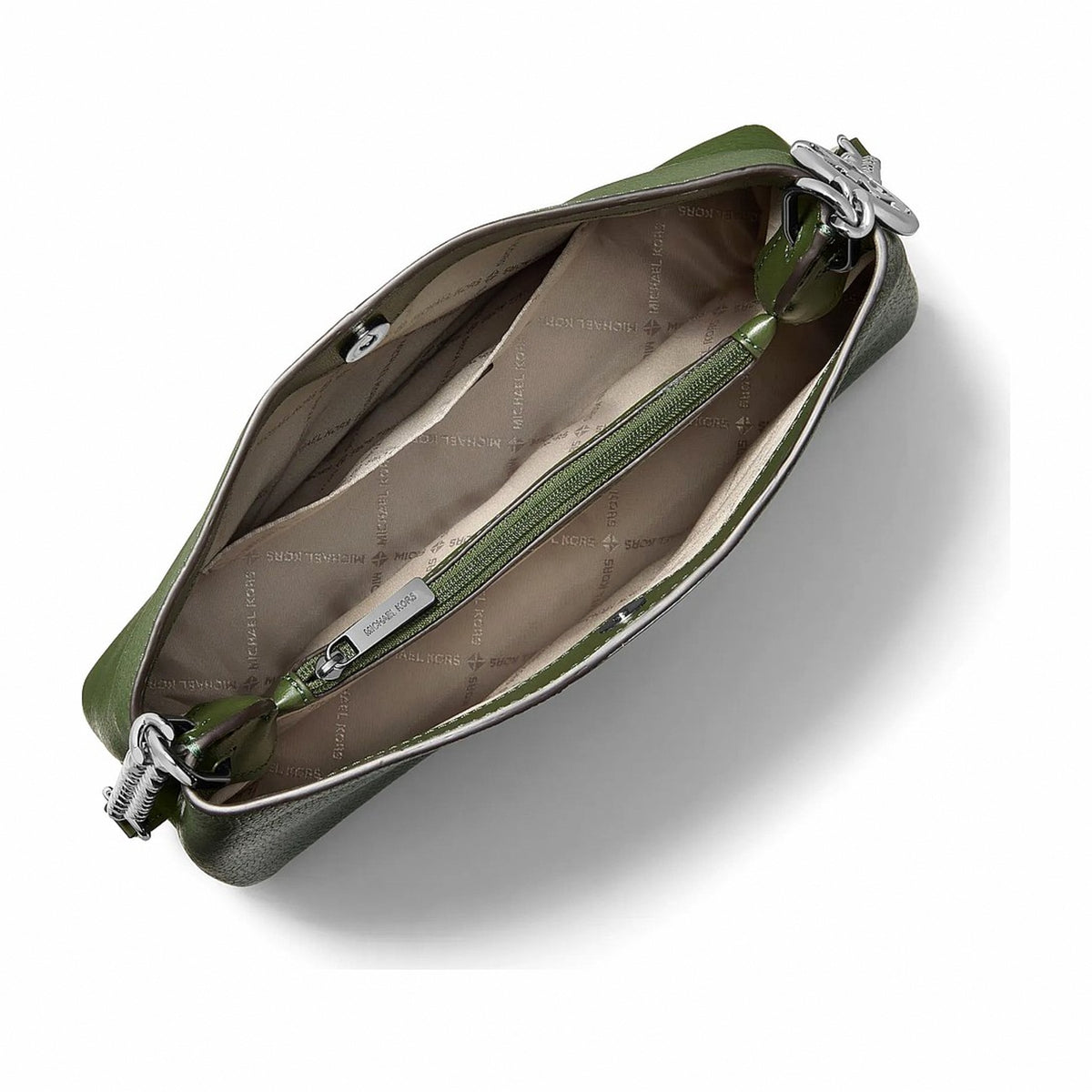 Michael Kors Christina Small Pebbled Leather Crossbody Bag - AMAZON GREEN
