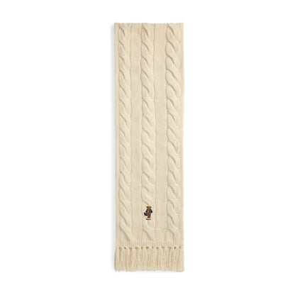 Polo Ralph Lauren Polo Bear Cable-Knit Scarf - Cream