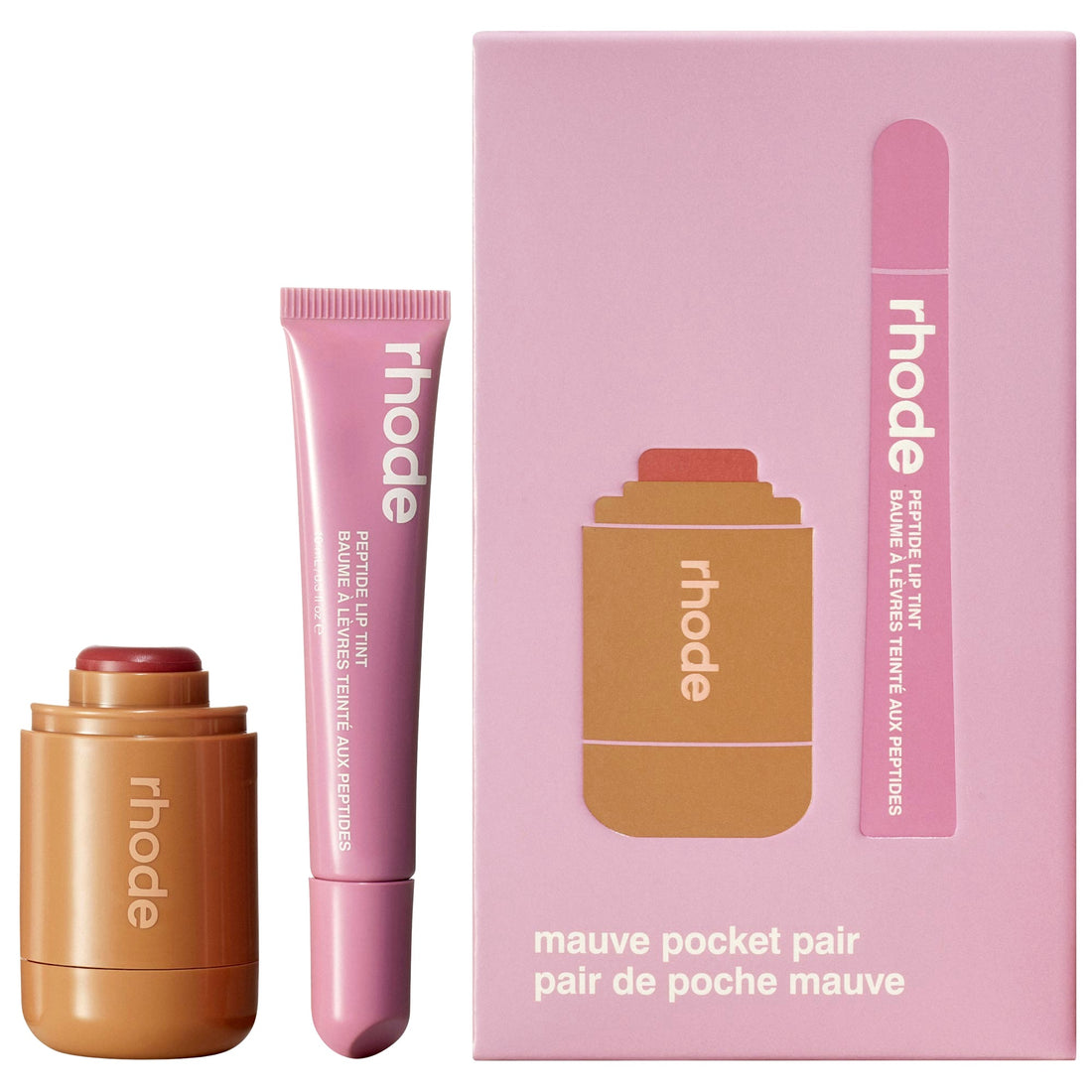 rhode Pocket Pair Limited Edition Lip + Cheek Set - sleepy girl + pretzel - a mauve pair