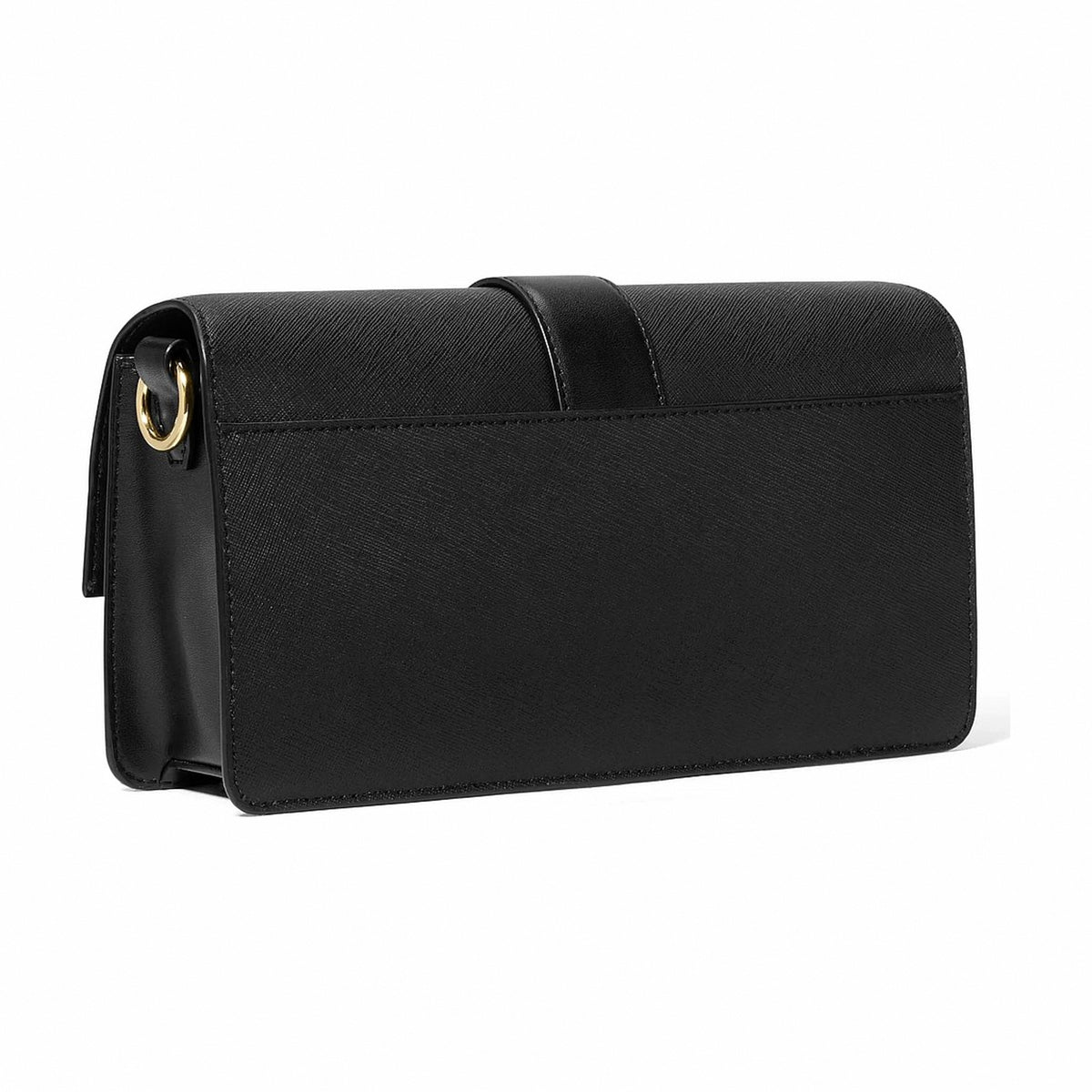 Michael Kors Greenwich Medium Saffiano Leather Shoulder Bag - BLACK