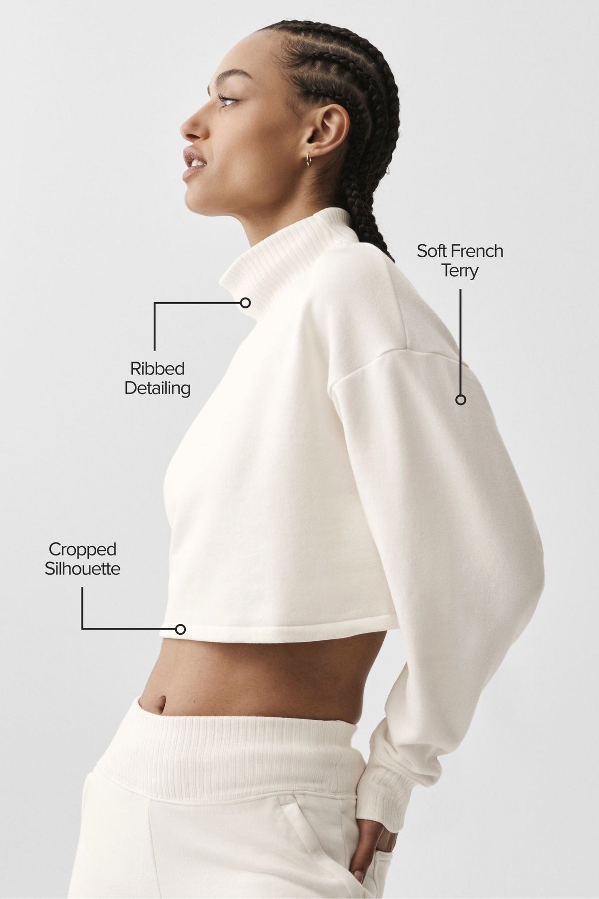 Alo Yoga Cropped Serenity Coverup - Ivory