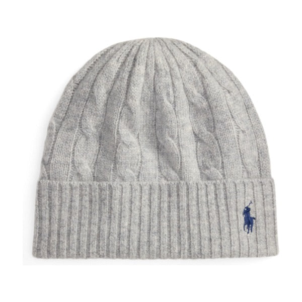 Polo Ralph Lauren Cable-Knit Wool-Cashmere Beanie - Soft Grey
