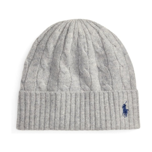 Polo Ralph Lauren Cable-Knit Wool-Cashmere Beanie - Soft Grey