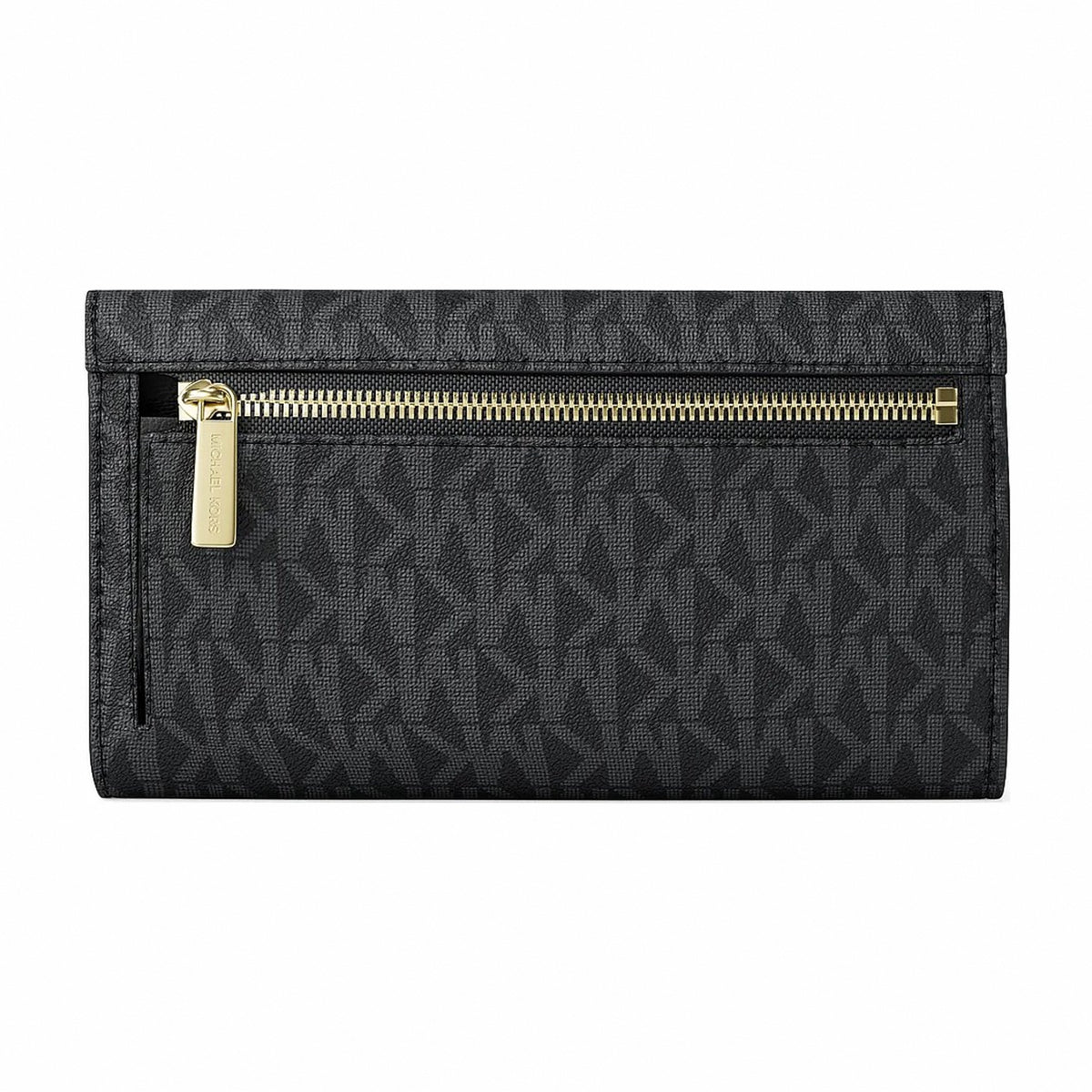 Michael Kors Jet Set Large Logo Tri-Fold Wallet - BLACK
