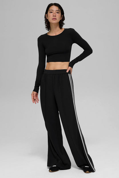 Alo Yoga Track Star Wide Leg Pant (Regular) - Black