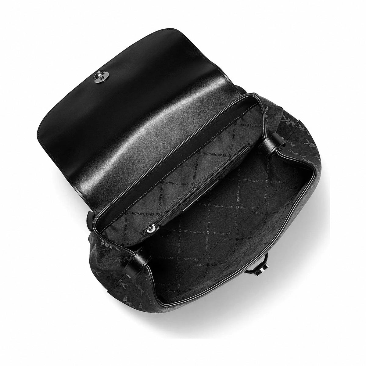 Michael Kors Maya Medium Signature Logo Backpack - BLACK