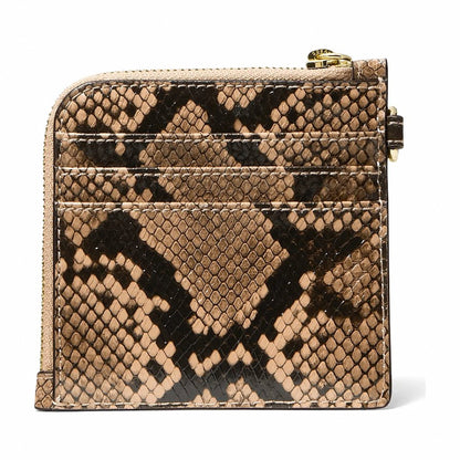 Michael Kors Jet Set Travel Medium Snake Embossed Chain Wallet - CAMEL