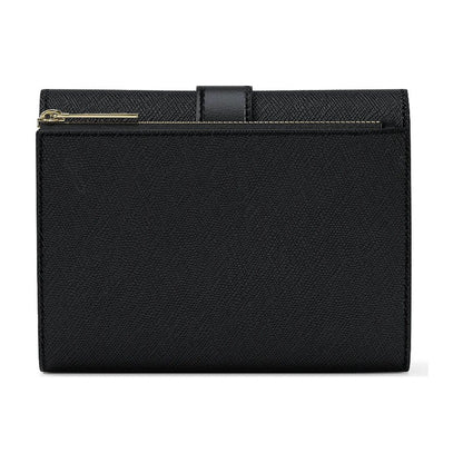 Michael Kors Greenwich Medium Saffiano Leather Trifold Wallet - BLACK