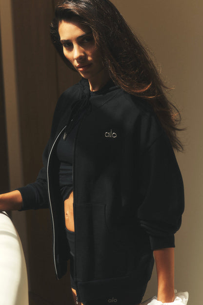 Alo Yoga Accolade Full Zip Hoodie - Black