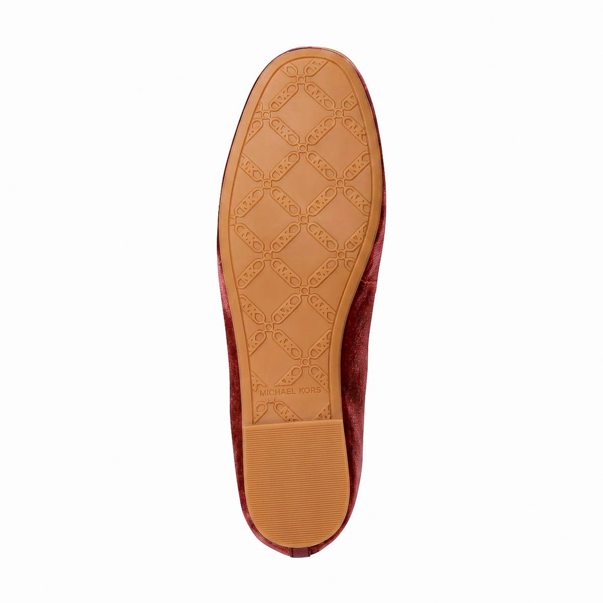 Michael Kors Savannah Logo Debossed Velvet Ballet Flat - MAROON