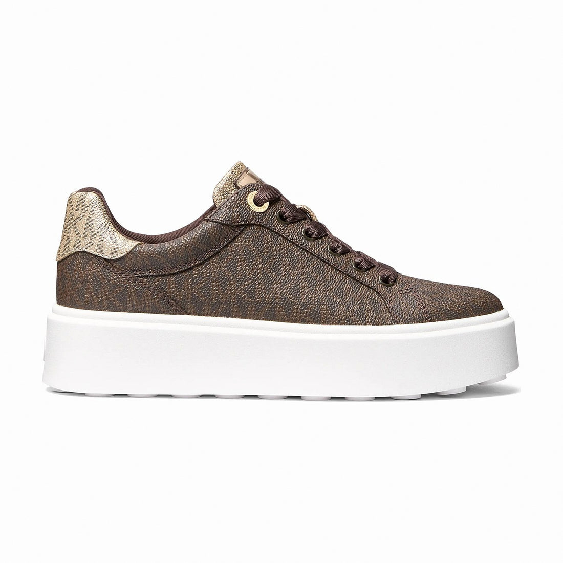 Michael Kors Romey Metallic Two-Tone Signature Logo Platform Sneaker - BROWN