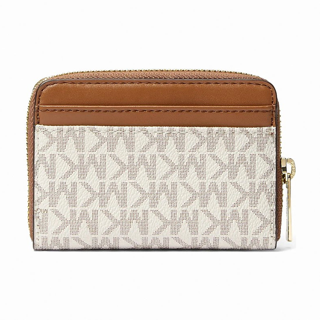 Michael Kors Jet Set Travel Medium Logo Zip-Around Card Case - VANILLA