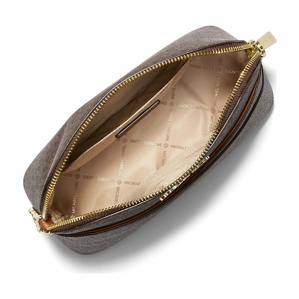 Michael Kors Jet Set Travel Medium Logo Dome Crossbody Bag - BROWN