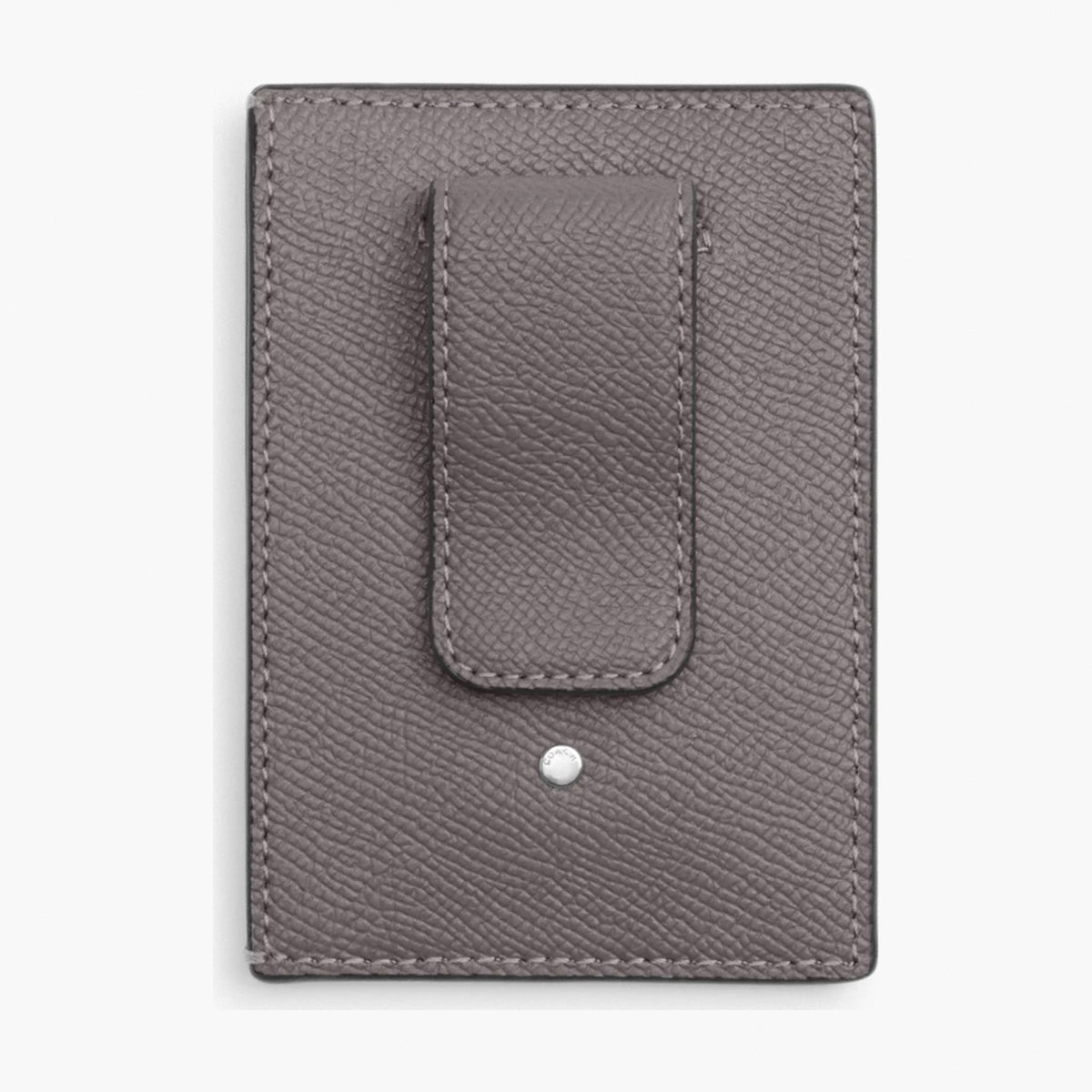 Coach Card Case With Money Clip - Silver/Graphite