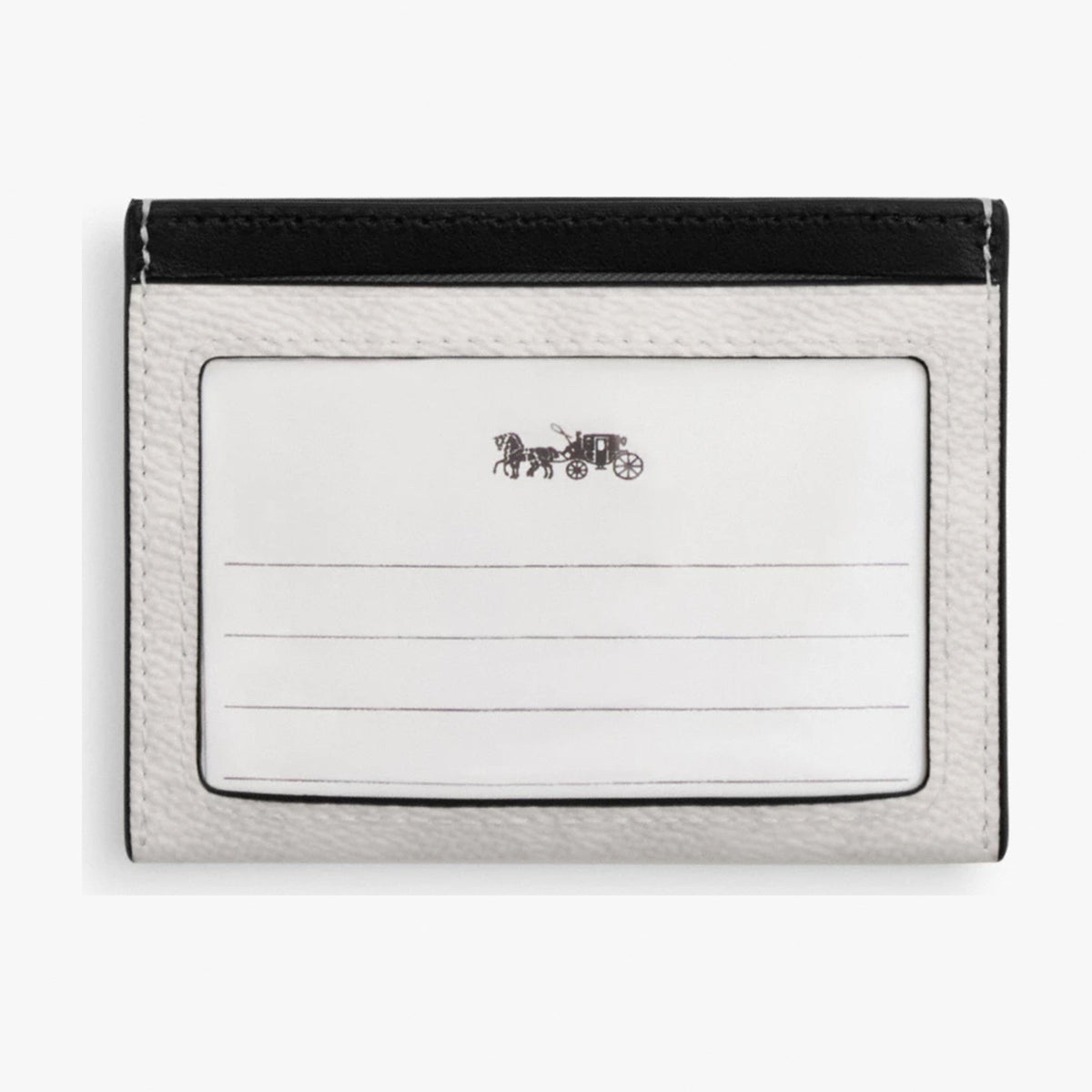 Coach Slim ID Card Case In Signature Canvas - Chalk & Black