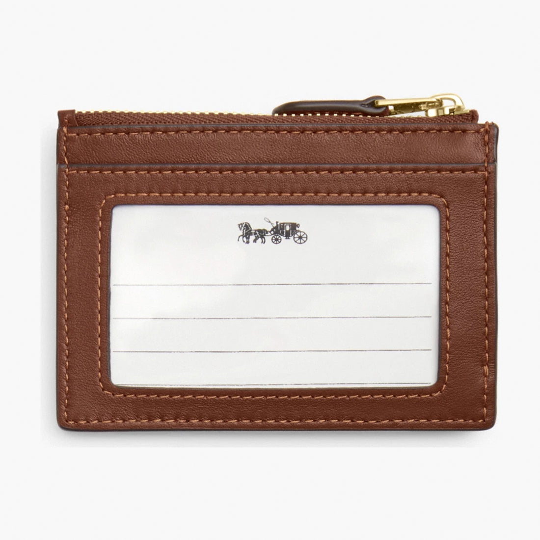 Coach Mini Skinny ID Case In Signature Chenille - Gold/Light Khaki/Vintage Brown