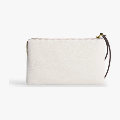 Coach Large Corner Zip Wristlet - Gold/Chalk