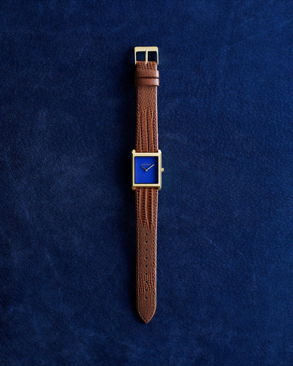 BREDA Virgil (Lizard Embossed) - Gold/Brown/Cobalt