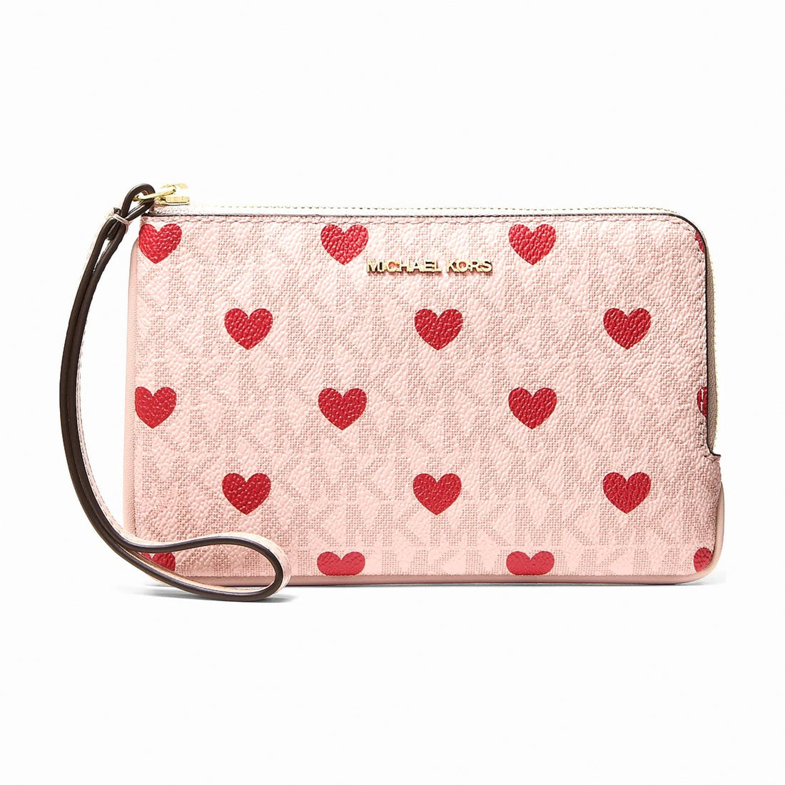 Michael Kors Jet Set Travel Small Printed Signature Logo Wristlet - POWDER BLUSH