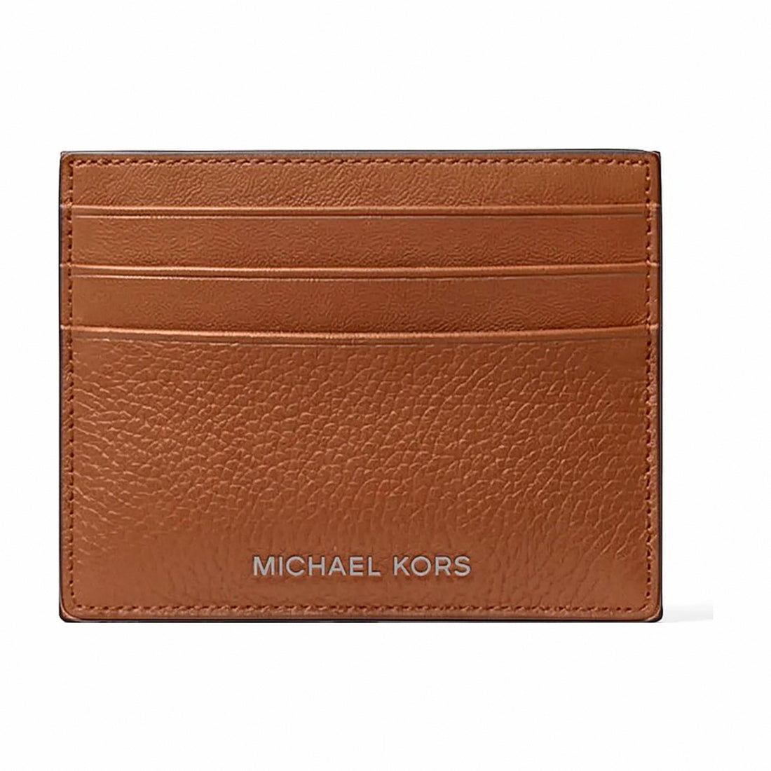 Michael Kors Cooper Pebbled Leather Card Case - LUGGAGE
