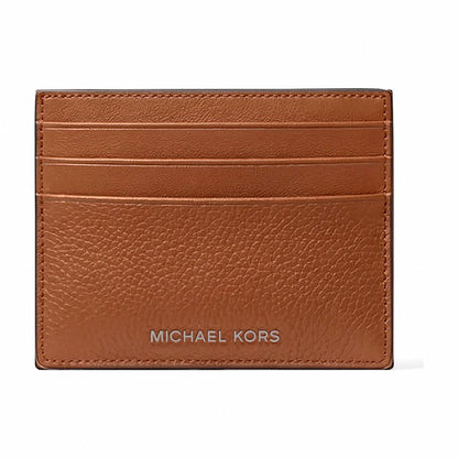 Michael Kors Cooper Pebbled Leather Card Case - LUGGAGE