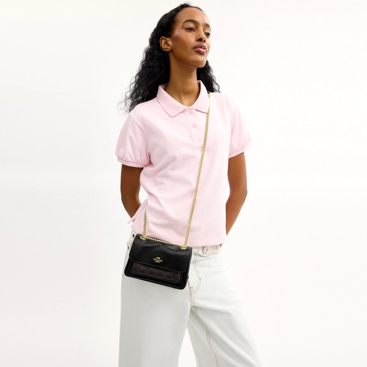 Coach Elodie Crossbody Bag 18 In Signature Canvas - Gold/Walnut/Black