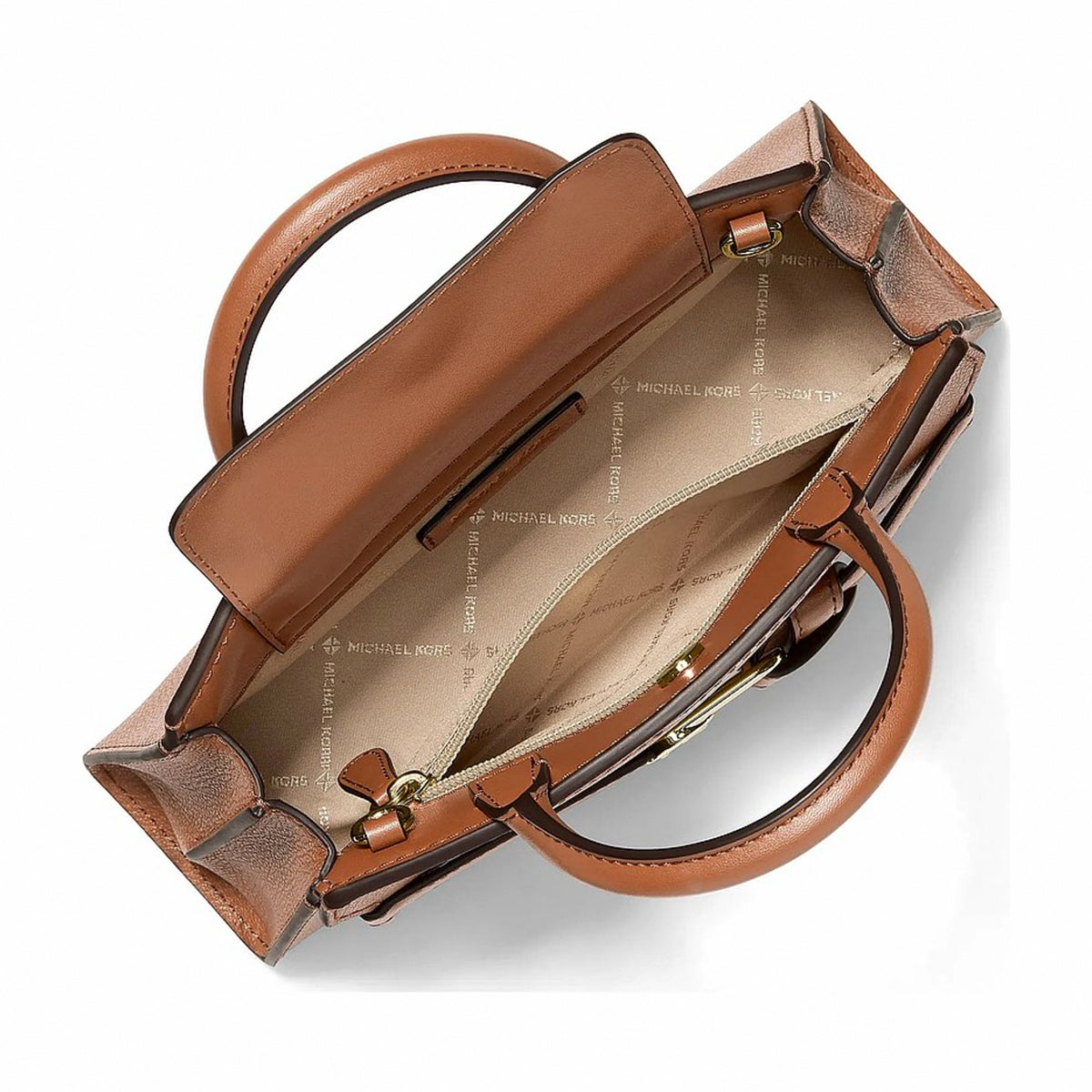 Michael Kors Greta Small Leather Convertible Crossbody Bag - LUGGAGE