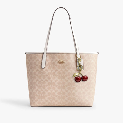 Coach City Tote Bag In Signature Canvas - Gold/Sand/Chalk