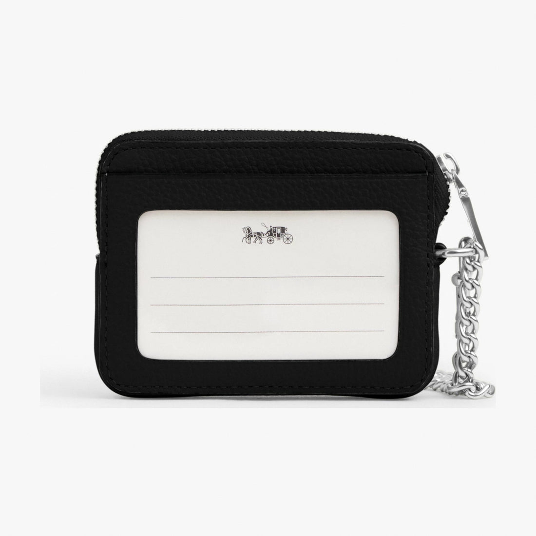 Coach Zip Card Case - Silver/Black