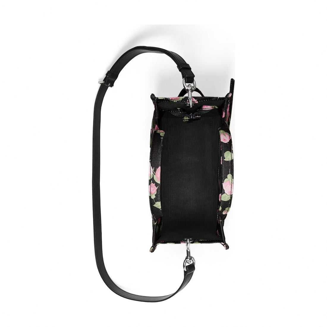 Marc Jacobs Small Tote Bag In Vintage Floral Canvas With Oversized Bow - BLACK MULTI