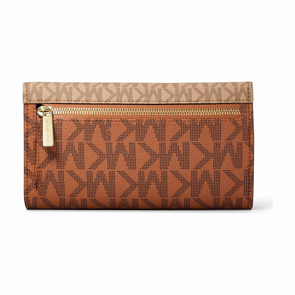 Michael Kors Jet Set Large Signature Logo Tri-Fold Wallet - CAMEL MLT
