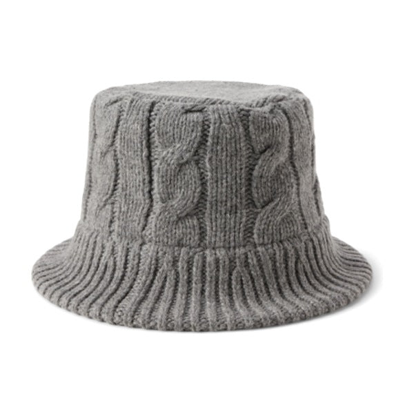Polo Ralph Lauren Cable-Knit Wool-Blend Bucket Hat - Med Grey Htr