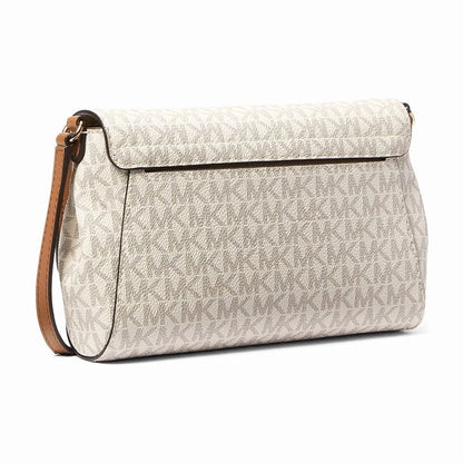 Michael Kors Medium Signature Logo Convertible Crossbody Bag - VANILLA