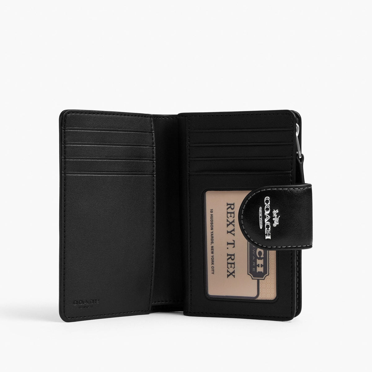 Coach Medium Corner Zip Wallet - Silver/Black